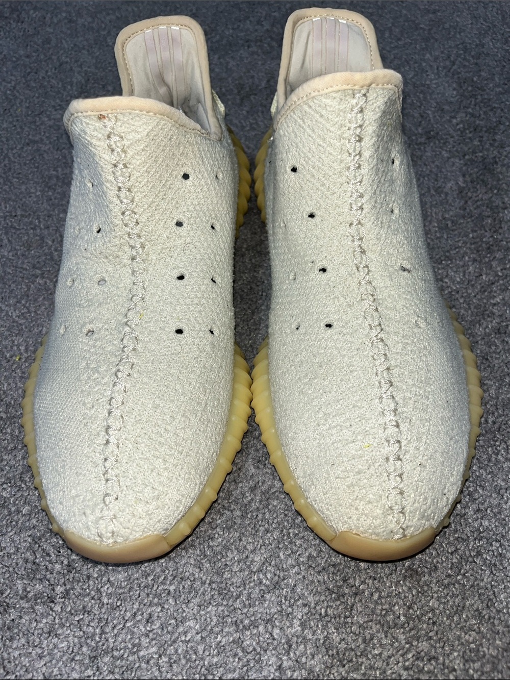 adidas Kids Cream Knit Slip-On Sneakers with Gum Sole